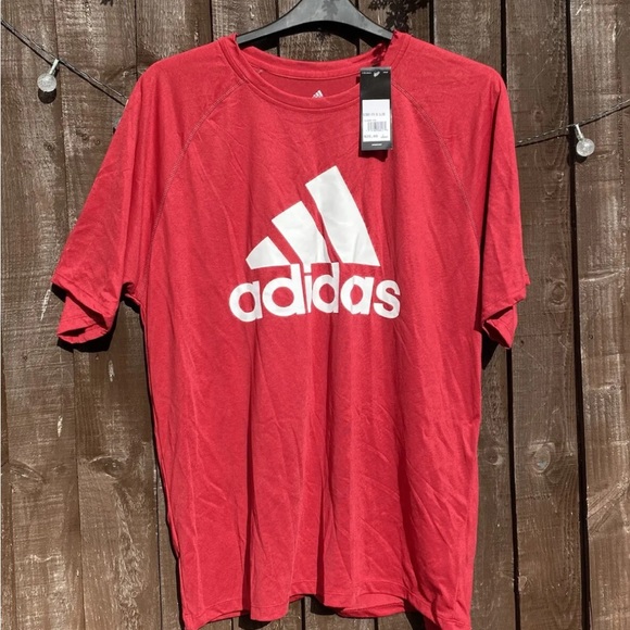 adidas Other - NEW! ADIDAS Climalite Size L Men’s Red Short Sleeve T-Shirt Activewear Sports